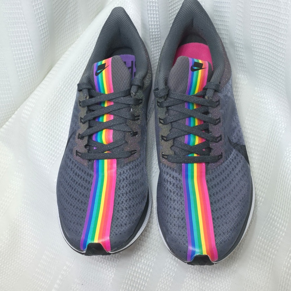 Nike Air Zoom Pegasus 36 BETRUE Pride Rare Men Running Shoes Black Rainbow Sz 12
